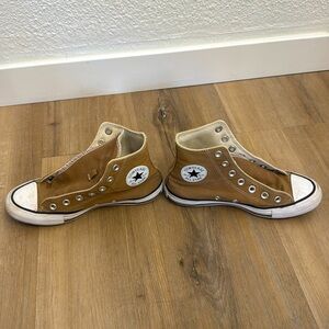 Converse high top sneakers light brown